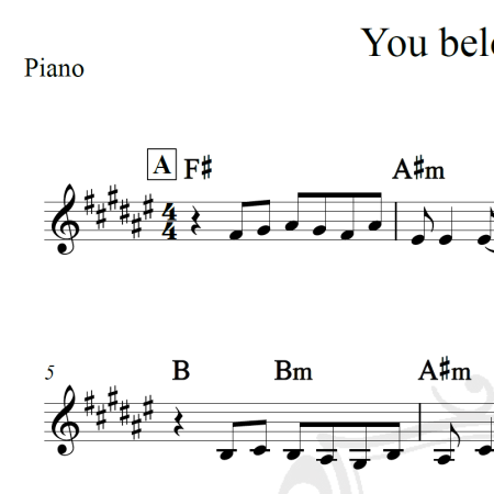 You belong to me - Jason Wade - Piano