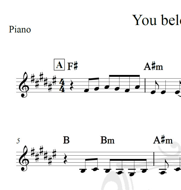 You belong to me - Jason Wade - Piano