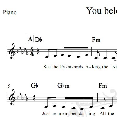You belong to me - Carla Bruni - Piano/Vocal