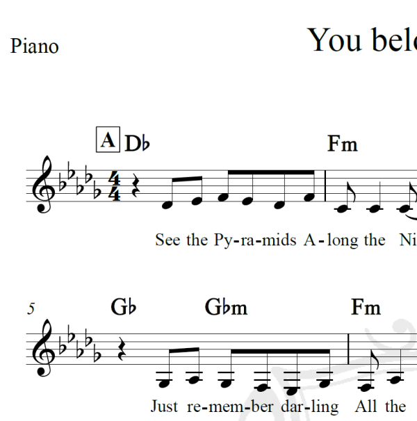 You belong to me - Carla Bruni - Piano/Vocal