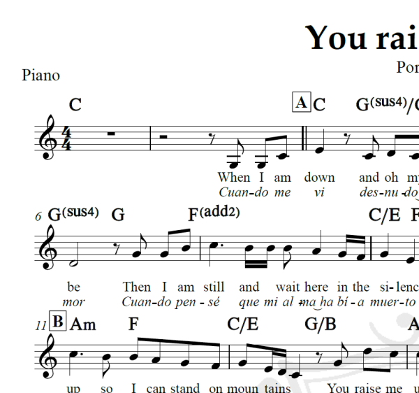 You raise me up - Il Divo - Piano/Vocal