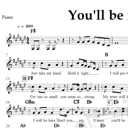 You'll be in my heart - Phill Collins - Piano/Vocal