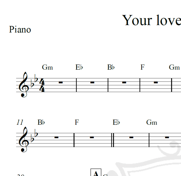 Your love never fails - Jesus Culture - Piano