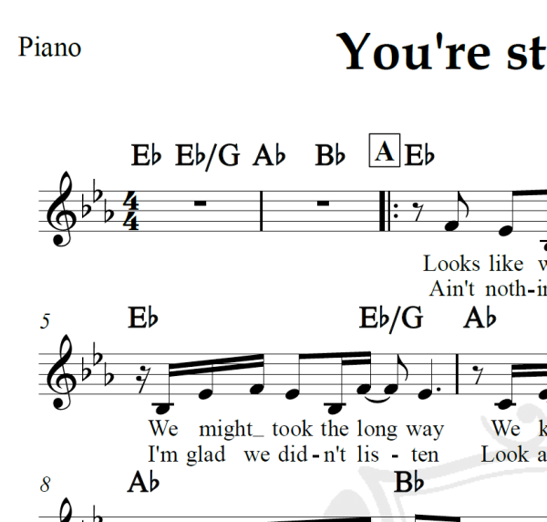 You're still the one - Shania Twain - Piano/Vocal