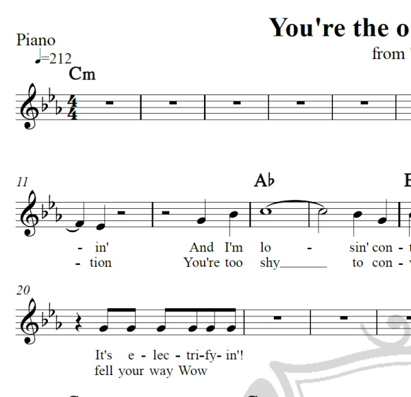 You're the one that I want - Olivia Newton John e John Travolta - Piano/Vocal