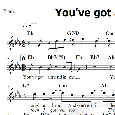 You've got a friend in me - Piano/Vocal