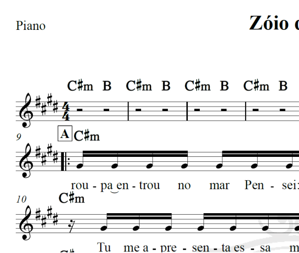 Zóio de lula - Charlie Brown Jr. - Piano/Vocal